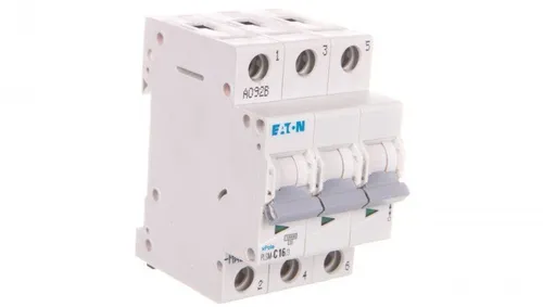 Leistungsschalter 3P C 16A 10kA AC PLSM-C16/3-MW 242474 - Fehlerstromschutz (RCD) mit 3-poligem Leitungsschutzschalter, 16A und 10kA Schaltvermögen, ideal für zuverlässigen Schutz in elektrischen Installationen.