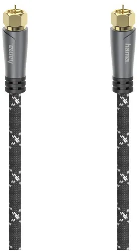 Hama TV-Antennenkabel SAT-Kabel 5m - Hochwertiges, vierfach geschirmtes Koaxialkabel mit vergoldeten F-Steckern für klaren TV-Empfang ohne Signalverluste