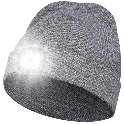 Stycizom LED Beleuchtete Mütze,Unisex Einheitsgröße Winter Warm Headlamp Hat für Joggen, Wandern im Freien, Laufen, Radfahren in der Nacht für Herren und Damen Geschenke