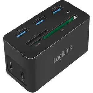 LOGILINK UA0370 - 10-Port USB 3.0 Typ-C Dockingstation - Weiteres Notebook-Zubehör mit 10-in-1-Anschluss, unterstützt 4K HDMI und lädt Laptops mit bis zu 60 W auf. Ideal für umfassende Konnektivität und schnelle Datenübertragung.
