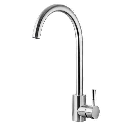 THEMA LUX | Wasserhahn Küche Ausziehbar - 20cm | Spültischarmatur 360° Schwenkbar | Küchenarmatur Ausziehbar mit Keramikkartusche (3,5 cm) | Armatur Küche aus Edelstahl | Einfache Installation