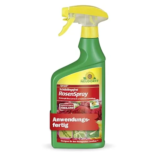 Neudorff Spruzit Schädlingsfrei RosenSpray - Anwendungsfertiges Spray gegen Blattläuse & Spinnmilben, effektiv und bienenfreundlich für gesunde Rosen