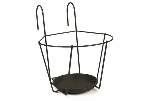Jardifer Blumenkastenhalter Blumentopfhalter Ø 25 cm, schwarz zum Einhängen
