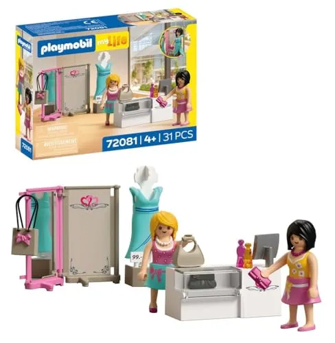Produktbild PLAYMOBIL | MyLife | Modeboutique | 2 Figuren mit Schaufensterpuppe und Verkaufstheke | Fördert die Kreativität | Kinder Spielzeug ab 4 Jahren | 72081