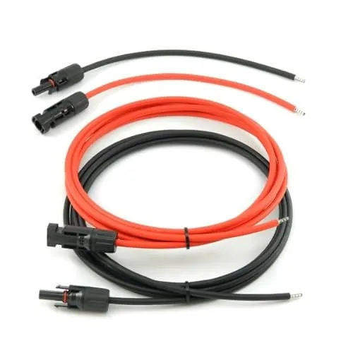 SOLARTRONICS Verbindungskabel für Laderegler 4mm² 3m - Solarkabel rot/schwarz inkl. Solarstecker und Aderendhülse - Solarpanel Adapterkabel - Photovoltaik Kabel H1Z2Z2-K - Made in Germany