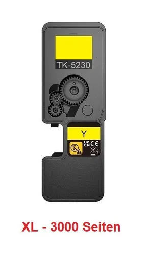 XL Tonerkartusche kompatibel mit Kyocera TK-5230 Gelb - Hochwertige Tonerkartusche für Kyocera-Drucker, bietet bis zu 3000 Seiten in leuchtendem Gelb. Ideal für professionelle Druckaufträge und sorgt für klare Ausdrucke.
