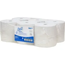 Scott XL Rollenhandtücher 1-lagig, weiß, 6 Rollen x 354 m - Pflegeaccessoires: 1-lagige Rollenhandtücher mit Airflex-Technologie - weich, reißfest und extrem saugfähig, ideal für zuverlässiges Händetrocknen.