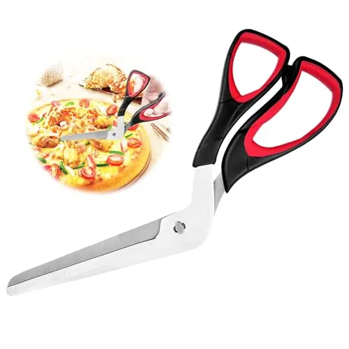Relota pizzaschere, pizzaschneider groß, schere küche mit Weichem Griff, küchenschere mit Scharfer Edelstahlklinge, multifunktionale pizza schneider in Lebensmittelqualität, Einfache Handhabung