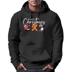 MoonWorks® Hoodie Herren Weihnachten Weihnachtspullover lustig Merry Christmas Dab Kapuzenpulli Geschenk Männer schwarz 4XL