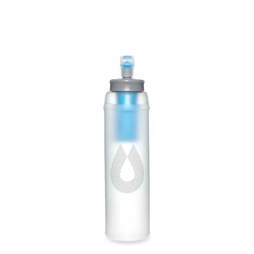 HydraPak UltraFlask+ 500 ml – gefilterte, komprimierbare Softflask-Trinkflasche für Trinkwesten und Laufrucksäcke mit integriertem Wasserfilter (Clear, 500 ml)
