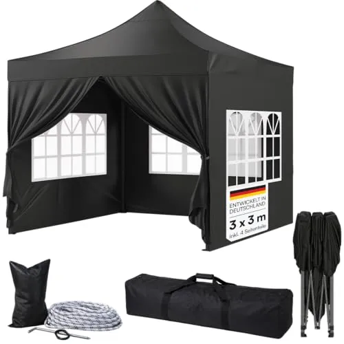 STEELSØN Pavillon Rynara 3x3 m in schwarz von STEELSØN