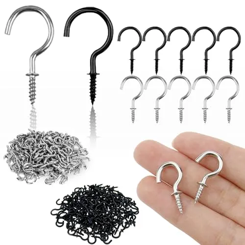 JOOTUEPO Schraubhaken Edelstahl, 120 Klein Deckenhaken Wandhaken 1/2 Zoll, für Innen und Außen hängende Pflanzen Kunst Dekorationen Schlüssel Weihnachtsdekoration Schraubhake