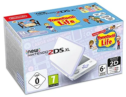Nintendo New 2DS XL weiß Lavendel mit Tomodachi Life - Bundles für Nintendo 3DS & 2DS, inklusive dem beliebten Spiel Tomodachi Life für unvergessliche Abenteuer.