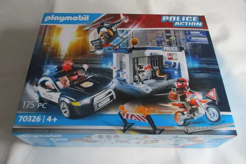 Playmobil Polizei Action Set 70326 - Öffentliche Dienste - Spannendes Polizeigebäude für kreative Spielstunden, ideal für kleine Detektive und Action-Fans.