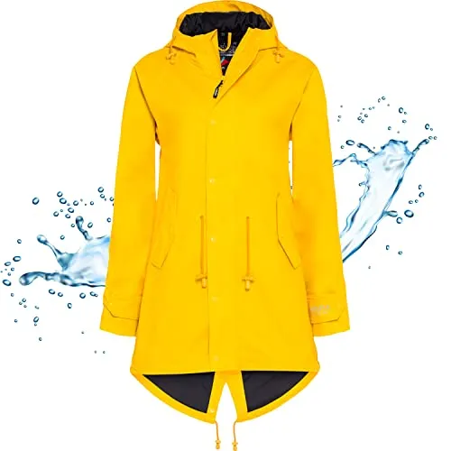 BMS Regenmantel 100% wasserdicht - gelb - 54 - Funktionsjacke für Damen: 100% wasserdicht mit verschweißten Nähten, winddicht und atmungsaktiv. Ideal für alle Wetterlagen und sorgt für optimalen Tragekomfort.