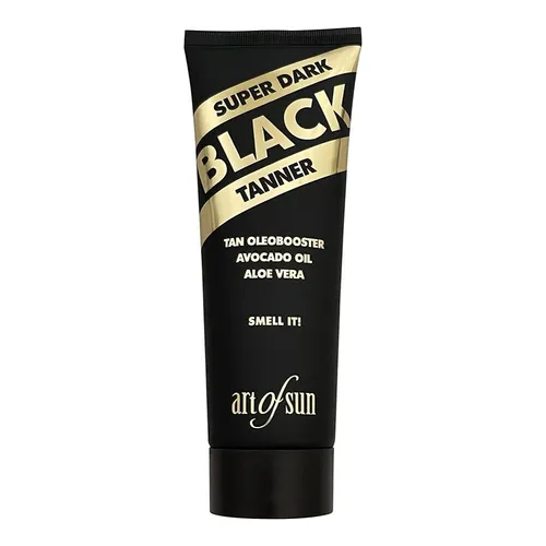 Art Of Sun Black Super Dark Tanner - Tanning Lotion - Bräunungslotion für Solarium mit Bräunungsbeschleuniger, 125 ml, ideal für intensive Bräune ohne Lichtschutzfaktor, für Sonnenliegen geeignet.