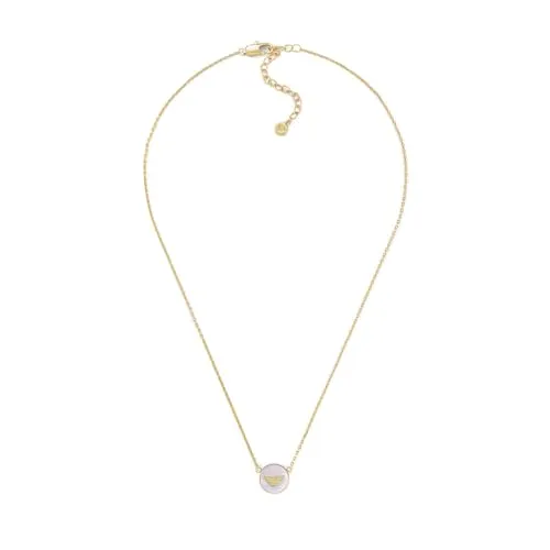 EMPORIO ARMANI Damenkette mit vergoldetem Anhänger - Elegante Kette aus poliertem Metall in Goldfarbe, ideal für besondere Anlässe oder den Alltag.