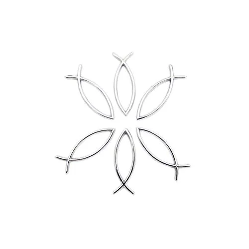 Oblique Unique® 6X Fische Konfetti Silber Glänzend für Kommunion Taufe Hochzeit Deko Fische Tischdeko Streudeko