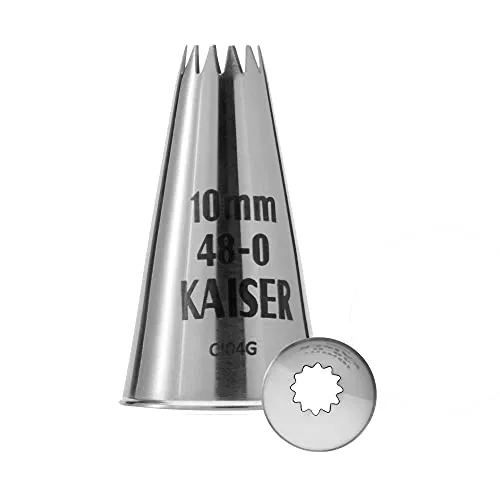 Original Kaiser Kronentülle 10 mm, Spritztülle, Edelstahl rostfrei, falz- und randfrei, Silber, Silberfarben