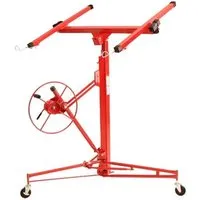 EBERTH Plattenheber für Trockenbau XXL – 1-Mann Bedienung, 460 cm Höhe - Heber für Gipskartonplatten mit 68 kg Traglast und neigbaren Lastarmen. Ideal für präzise Decken- und Wandarbeiten, leicht von einer Person bedienbar.