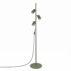 SOLLUX lighting Stehlampe KARBON 3 in Olivgrün
