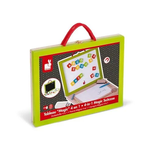 Janod 4-in-1 Kinder-Holzspielzeug Tafel