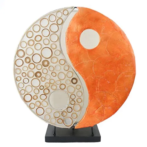 Deko-Leuchte YING YANG Orange, 30 cm in orange von Woru
