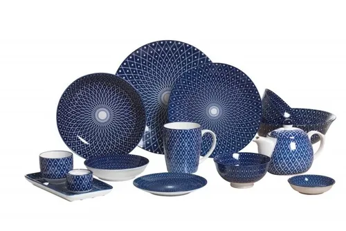 Ritzenhoff & Breker Becher 350ml 6er Royal Reiko - Thermobehälter aus blauem Porzellan, ideal für Kaffeeliebhaber, spülmaschinengeeignet und perfekt für den täglichen Gebrauch.