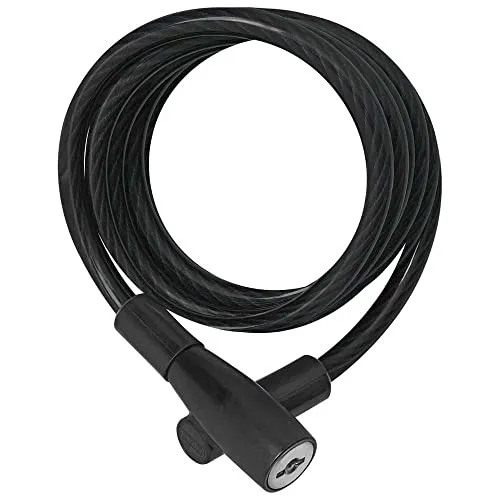 ABUS Spiralkabelschloss 3506K - 6 mm starkes, flexibles Fahrradschloss - ABUS-Sicherheitslevel 1 - 180 cm - Schwarz