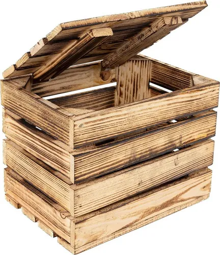 Creative Deco Aufbewahrungsbox Holztruhe - Hochwertige Holzspielzeugkiste mit Scharnieren, ideal zur stilvollen Aufbewahrung und Ordnung im Kinderzimmer oder Wohnzimmer.