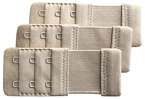 Chanie Damen Packung mit 3 Weich Komfortabel Erweiterung 2 Haken BH-Verlängerer, 9,2cm x 3,8cm