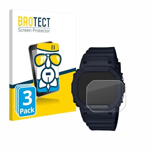 BROTECT 3 Stück Schutzglas für Casio G-Shock GMD-S5600 Schutzfolie Panzer Folie Glas Displayschutz Made in Germany [Kratzfest 9H, Anti-Fingerprint]
