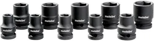 Metabo Steckschlüssel 628831000, 10-teilig, 1/2 Zoll - Werkzeug-Sets für vielseitige Anwendungen, schlagfester Steckschlüsselsatz mit Schlüsselweiten von 10 bis 24 mm, ideal für Profis und Heimwerker.