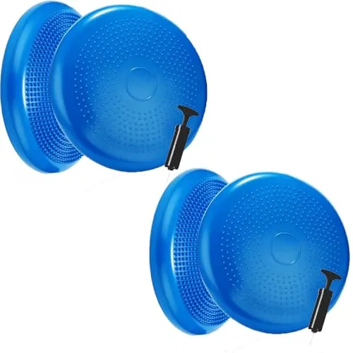 Erwachsene Balancekissen Ballsitzkissen mit Luftpumpe, Durchmesser 33cm Balance Training Yoga Matte Massage Board Physiokissen für Core, Koordination, Fitness Rückentraining Pad