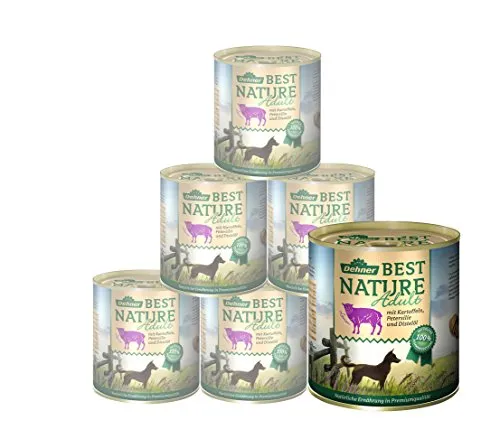 Dehner Best Nature Hundefutter, getreidefreies Nassfutter für Hunde - Hundefutter mit Lamm, Kartoffeln und Petersilie, ideal für ernährungssensible Hunde. Schonend gegart und ohne künstliche Zusätze, reich an wichtigen Vitaminen und Fettsäuren.