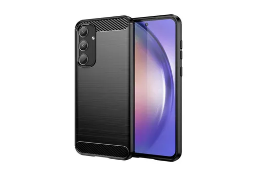 betterfon Handyhülle Carbon Hülle für Samsung Galaxy A55 5G Backcover TPU Silikon Schwarz, Carbon-Look – stoßfestes Case mit Air-Cushion & Metall-Optik