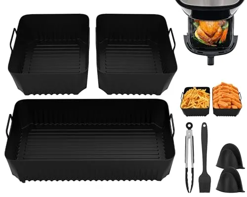 Heißluftfritteuse Zubehör für Cosori Dual Blaze TwinFry XXL 10L, Ninja Af500EU 5.2L, 10.4L, Silikonform für Cosori Heißluftfritteuse, Wiederverwendbares & lebensmittelechtes Airfryer Zubehör