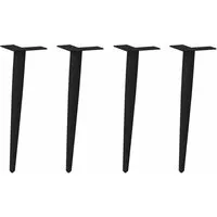 vidaXL Couchtischbeine Konische Form 4 Stk. Schwarz 42-43 cm - Zubehör für Möbel: Langlebige, pulverbeschichtete Stahlbeine mit verstellbaren Nivellierfüßen für maximale Stabilität und modernes Design.