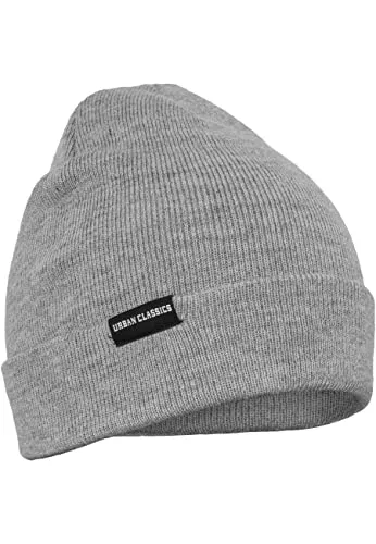 Urban Classics Unisex Basic Flap Beanie Strickm tze, Grau (Grey 00111), Einheitsgröße EU