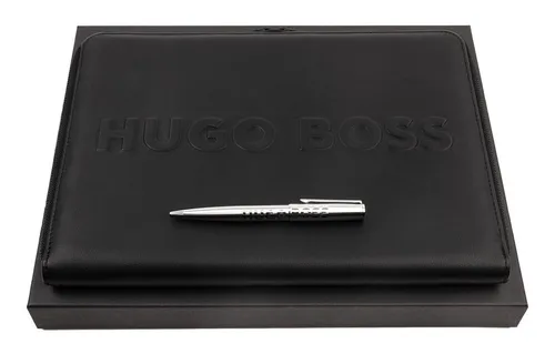 Hugo Boss Schreib-Set Label HPAB209 | Elegantes Kugelschreiber & A4 Konferenzmappe - Schreibmappen: Extravaganter Stil trifft auf minimalistisches Design. Das Set in hochwertiger Geschenkbox ist das perfekte Geschenk für jeden Anlass.