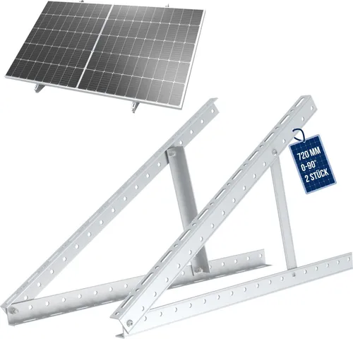 NuaSol PV Solarpanel Halterung 41 Zoll | 2er Set verstellbare Aluminium-Halterungen für Balkonkraftwerk - Dach- & Bodenhalterungen für Solarmodule, hitze- und druckbeständig, inkl. Montagematerial, verstellbar von 0-90° für einfache Installation.
