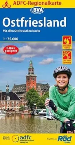 ADFC-Regionalkarte Ostfriesland, 1:75.000, mit Tagestourenvorschlägen, reiß- und wetterfest, E-Bike-geeignet, GPS-Tracks Download: Mit allen ostfriesischen Inseln (ADFC-Regionalkarte 1:75000)