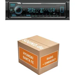 Kenwood KMM BT508DAB Autoradio Einbaupaket für Hyundai Santa Fe DM