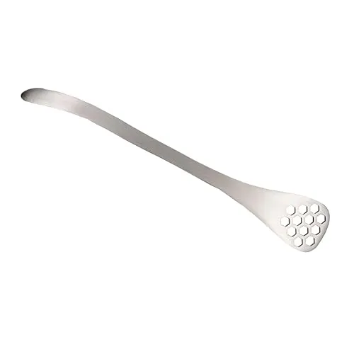 Feuerfest 123 GmbH Honiglöffel Wabe aus Edelstahl - Für Honig, Cremehonig oder Sirup - Honig Dipper aus Metall, Holz Alternative - Honey Spoon Honigstab Honigheber - Made in Germany [18,5 cm]