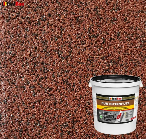 Mosaikputz Buntsteinputz BP 80 (rotbraun, schwarz) 25 kg Fertigputz Sockelputz