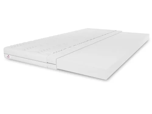 Matratzentopper TOP3 90x200, Weiß - Hochwertige Matratzenauflage für erholsamen Schlaf: Anpassungsfähiger Schaumstoff, der Unebenheiten ausgleicht und den Schlafkomfort steigert. Pflegeleichter, waschbarer Bezug mit antiallergischen Eigenschaften.