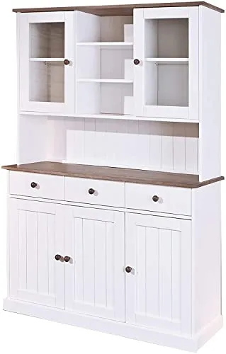 Produktbild Mid.you Buffet aus massivem Kiefernholz, 3 Fächer & 3 Schubladen