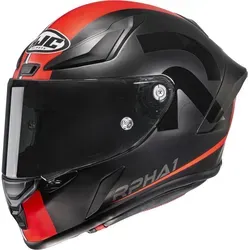 HJC RPHA 1 Senin Helm, schwarz-rot, Größe L für Männer - Motorradhelm mit Premium Integrated Matrix für optimale Stoßfestigkeit und Leichtigkeit, ideal für Rennfahrer und Sportliebhaber.
