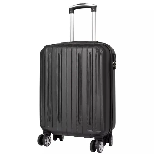 cm großer Hartschalen-Koffer Trolley 4 Rollen Reisekoffer schwarz mit Zahlenschloss 77