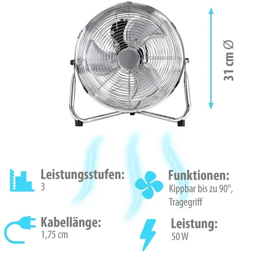 Produktbild Grafner Bodenventilator Ø31 cm im Retro-Stil